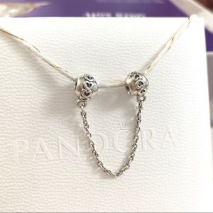 Pandora sterling heart safety chain charm